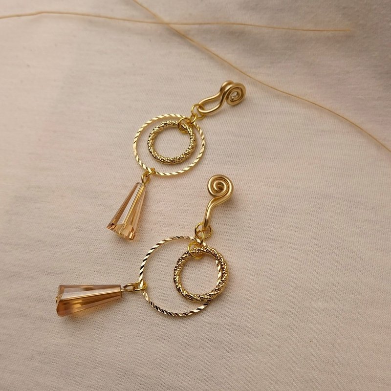 雨後的天空 無痛耳夾 / light orange - 耳環/耳夾/耳骨夾 - 其他金屬 