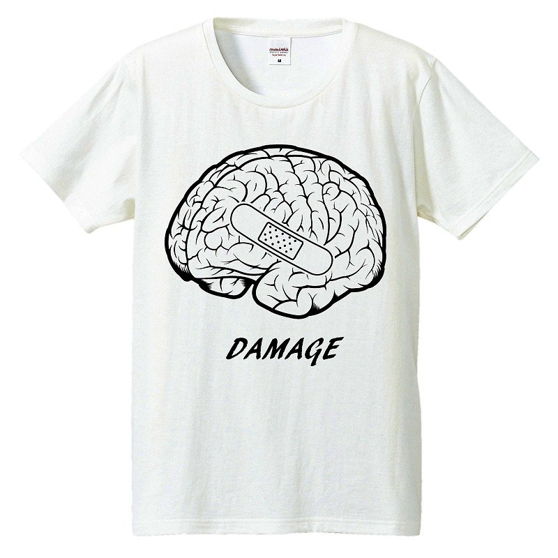 Tシャツ / Damage - T 恤 - 棉．麻 白色