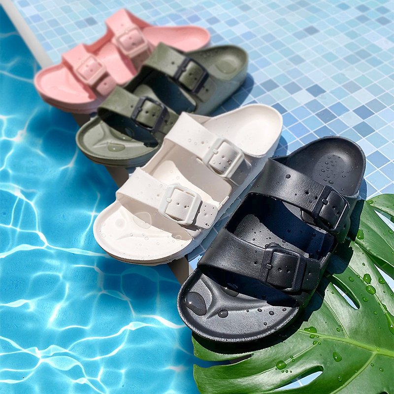 輕量造型防水拖鞋 1SH01/2SH01 - 涼鞋 - 防水材質 黑色
