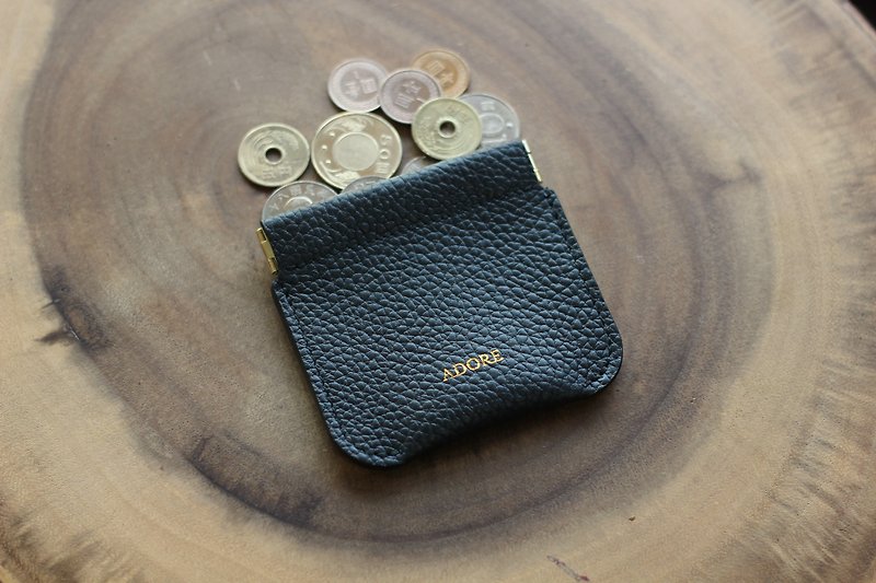 【ของขวัญสั่งทำพิเศษ】ADORE Leather coin purse (TG - Black) - กระเป๋าใส่เหรียญ - หนังแท้ สีดำ