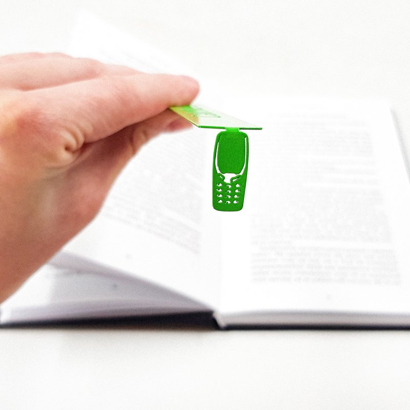 Call Me Later Metal Bookmark – Fun Green Page Marker for Modern Readers - 書籤 - 其他金屬 綠色