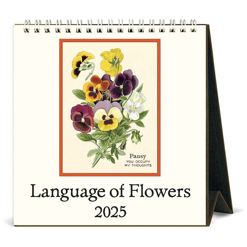 Cavallini & Co. 2025 Desk Calendar\Month Calendar Flower Language - ปฏิทิน - กระดาษ หลากหลายสี