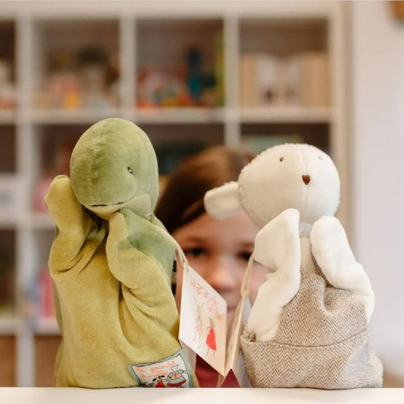 法國 Moulin Roty 歡樂家庭 Albert 綿羊_手偶 25cm - 彌月禮盒 - 其他材質 白色