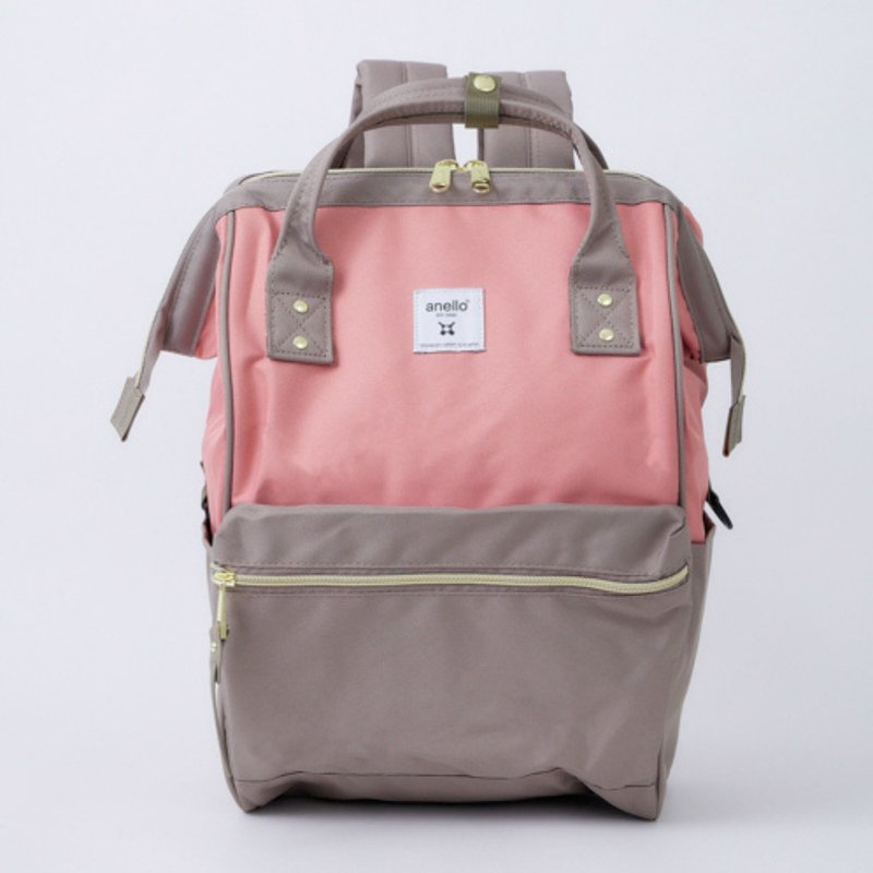 anello Cross Bottle Series Classic Backpack Regular ATB0193R - Beige x Pink - กระเป๋าเป้สะพายหลัง - เส้นใยสังเคราะห์ สึชมพู