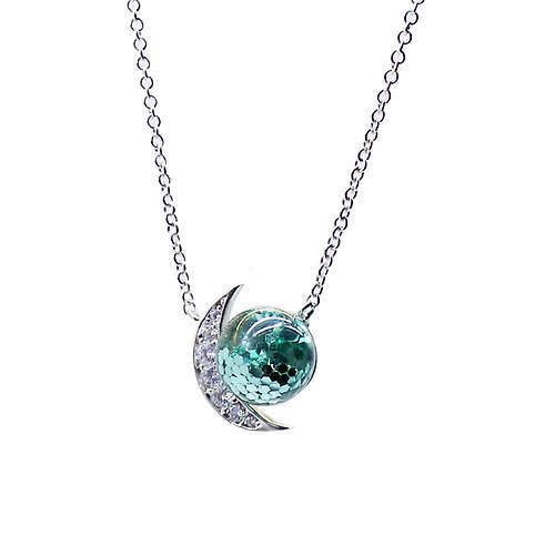 luvinball Lunar and Planetary Snowball Silver Necklace
