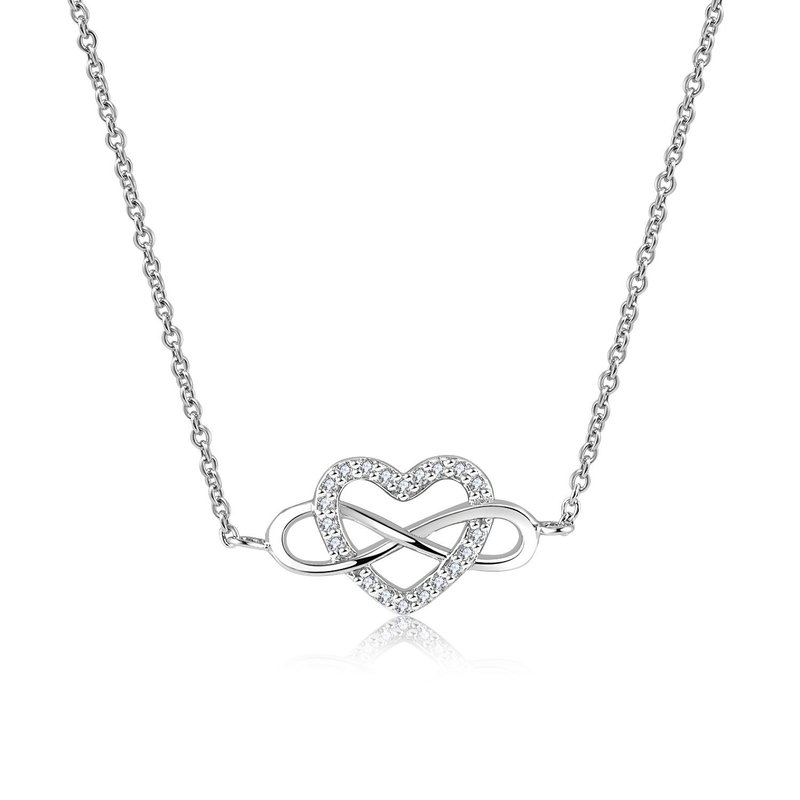 Cubic Zirconia 925 sterling silver infinity heart bracelet | Montresor Infini - Bracelets - Sterling Silver 