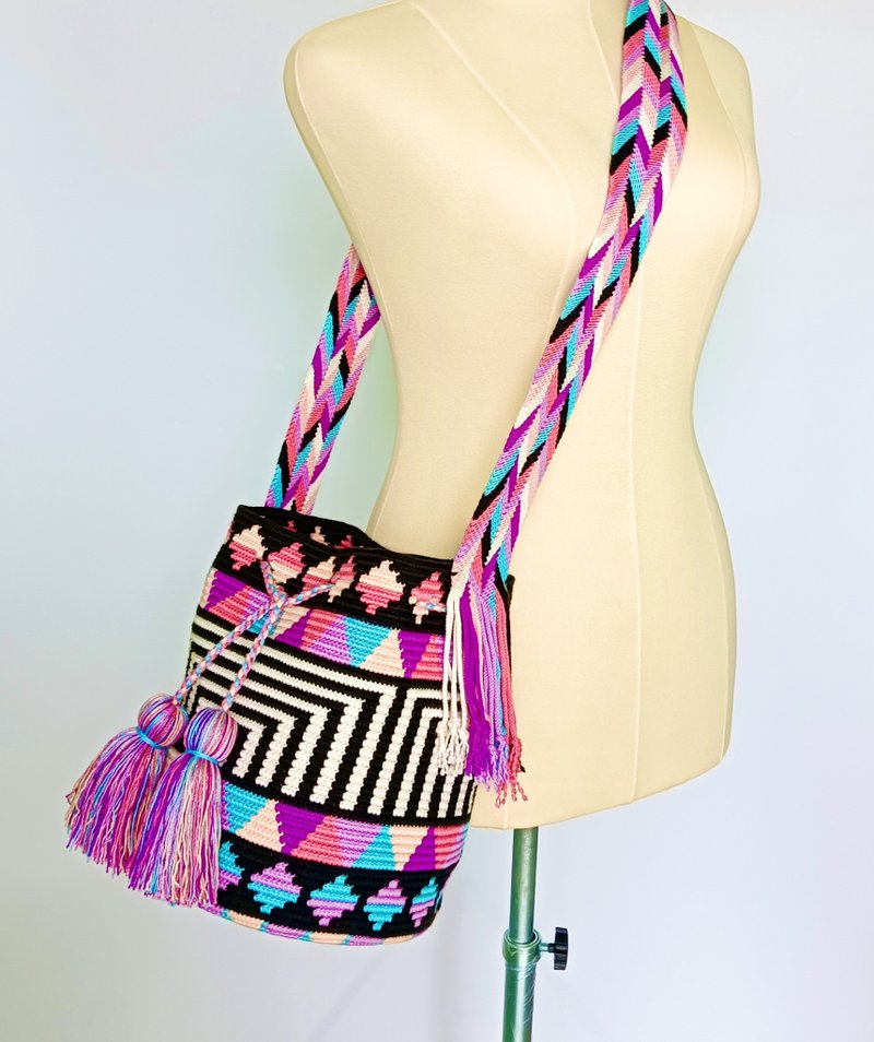 Flower mochila bag,Crossbody bag for women,Handcraft bag,Crochet bag ,Cr - Messenger Bags & Sling Bags - Cotton & Hemp 