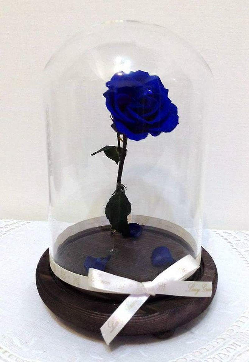 l magic floating rose with light glass cover flower ceremony - mysterious blue l * not withered flowers star flowers. eternal flowers - ตกแต่งต้นไม้ - พืช/ดอกไม้ สีน้ำเงิน
