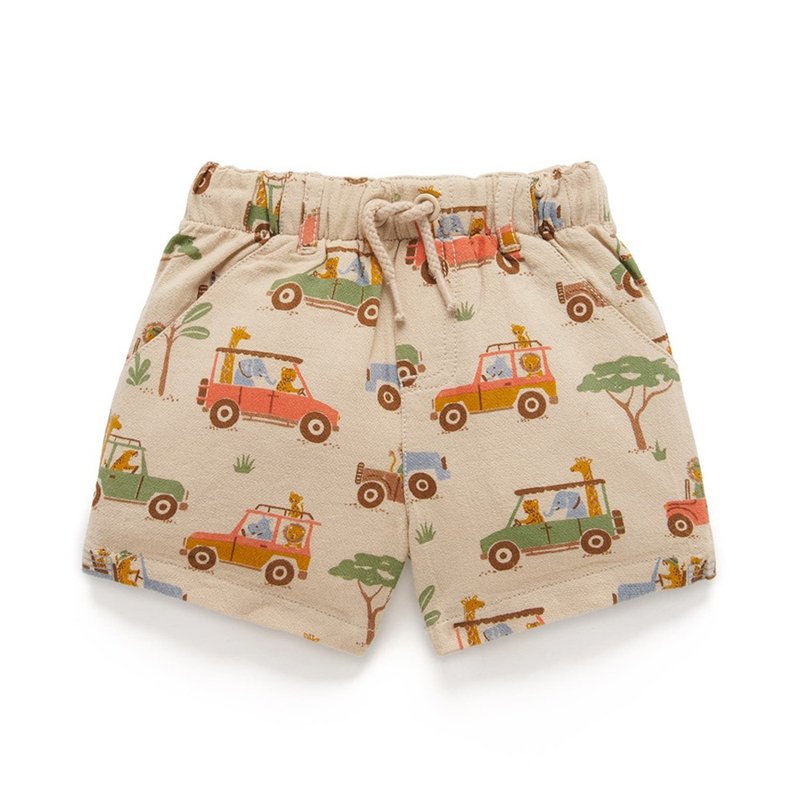 Australian Purebaby organic cotton boys' shorts 12M-4T car print - Pants - Cotton & Hemp 