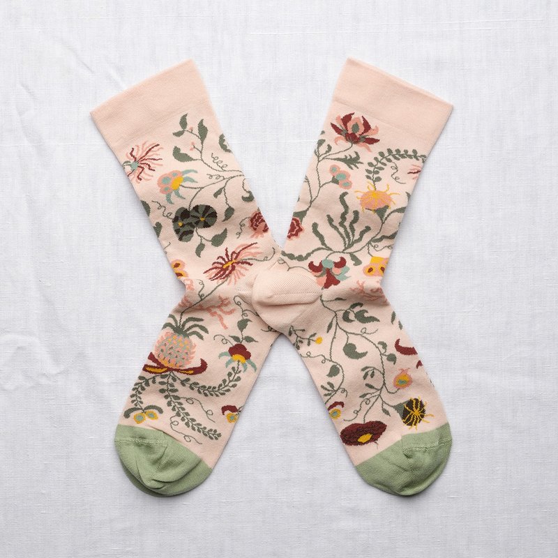 【Bonne Maison】印度花園 純棉織襪 - 襪子 - 棉．麻 