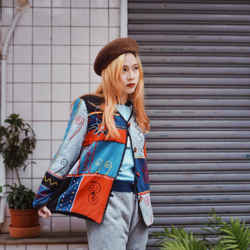 Vintage India Patchwork Jacket 印度刺繡拼接外套 - 女大衣/外套 - 其他材質 多色