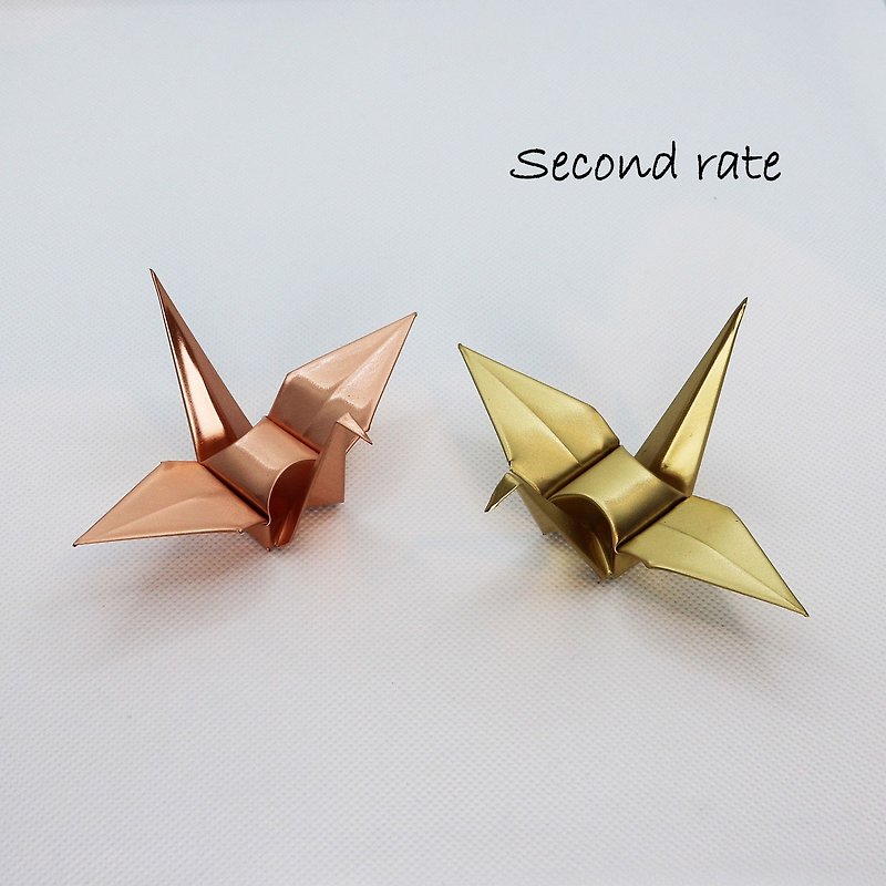 【second rate】copper crane & brass crane【Made in Japan】orizuru - ของวางตกแต่ง - โลหะ สีทอง