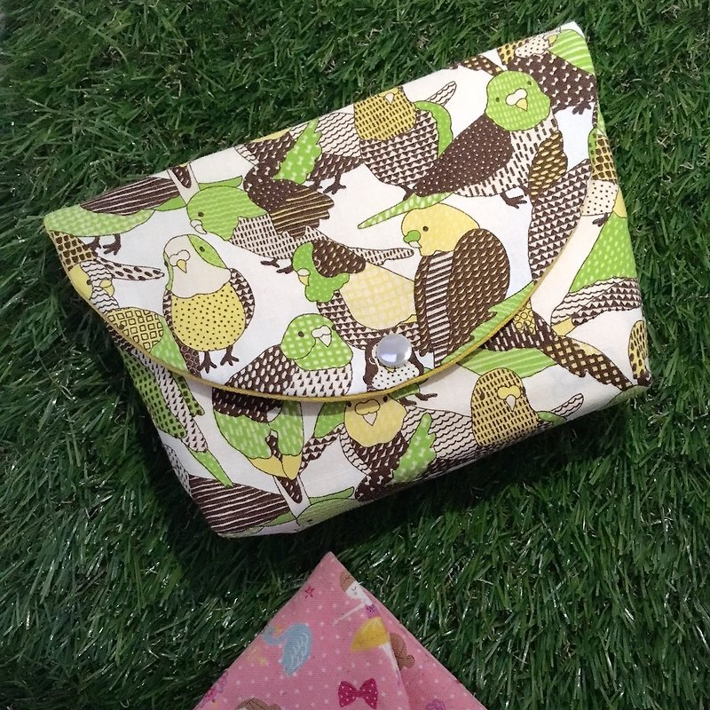 小鳥化妝包 - 化妝袋/收納袋 - 其他材質 綠色