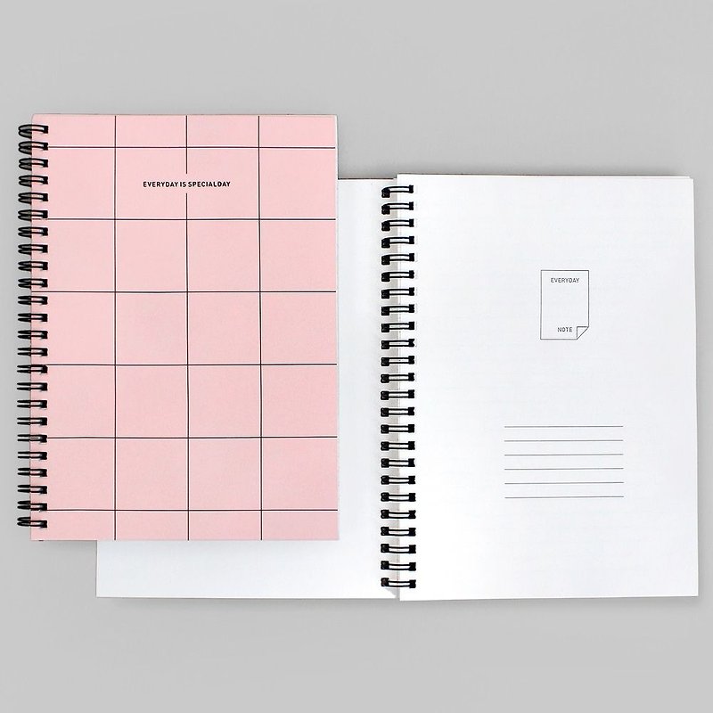 BNTPダブル内側のページリングノートブックA5の正方形の粉、BNP81758 - ノート・手帳 - 紙 ピンク