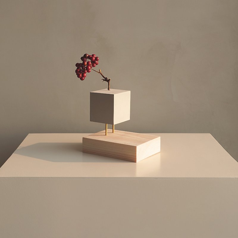 [Customized gift] Cube | Hinoki Diffuser Stone - Fragrances - Cement Gray
