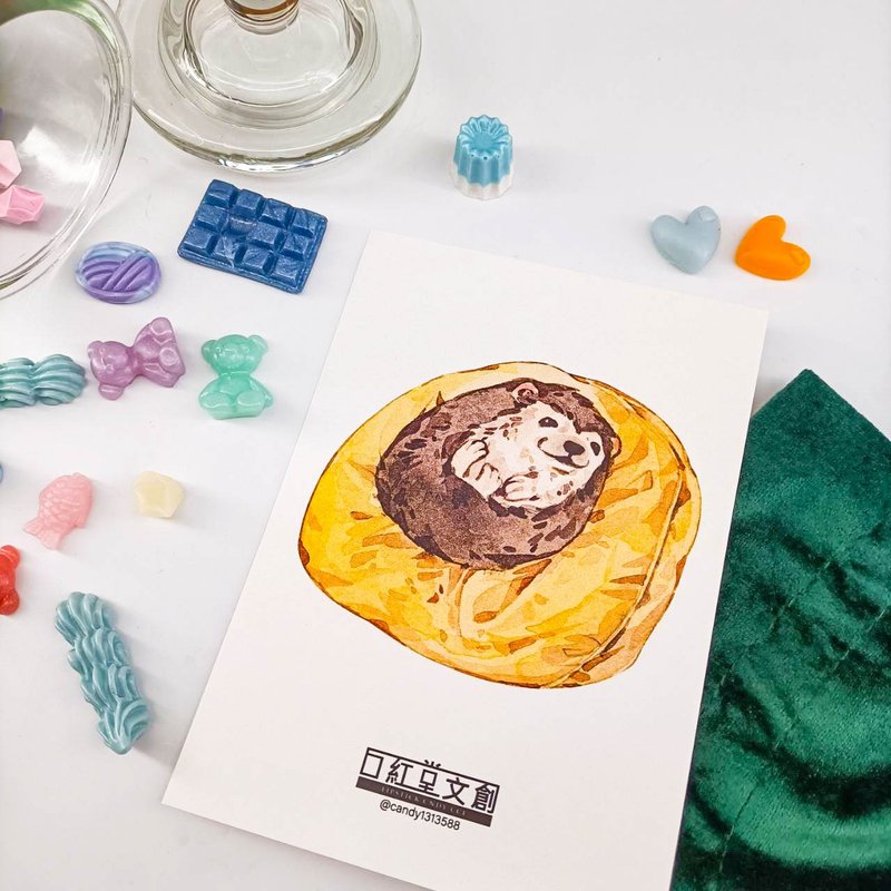 KR474_口紅堂明信片_刺蝟5_candy1313588 postcard - 卡片/明信片 - 紙 多色