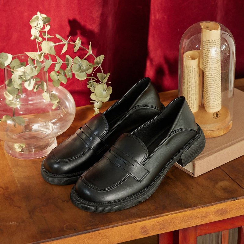 【I called Love】Style Roam | Wide version of back loafers in large size - Women's Oxford Shoes - Waterproof Material Black