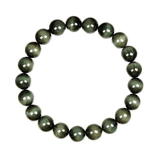 正佳珠寶 Gemsrich Jewelry 【正佳珠寶】綠碧璽 頂級順絲貓眼碧璽 8.8-9.2mm 貓眼綠碧璽手珠