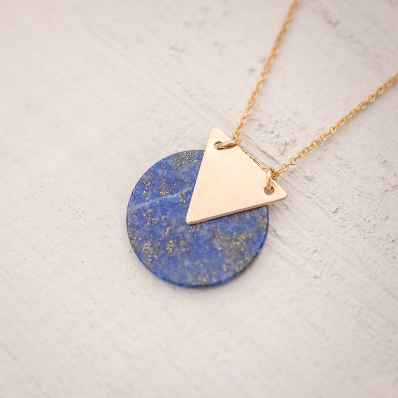 GREECE necklace with natural Lapis Lazuli in 14k gold filled - Necklaces - Other Metals Blue