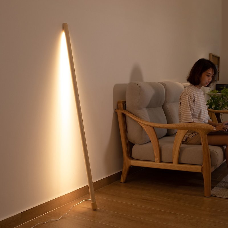 Nordic Black Walnut Ash Stay Against Wall Floor Lamp Sofa LED Atmosphere Lamp - Lighting - Wood Multicolor