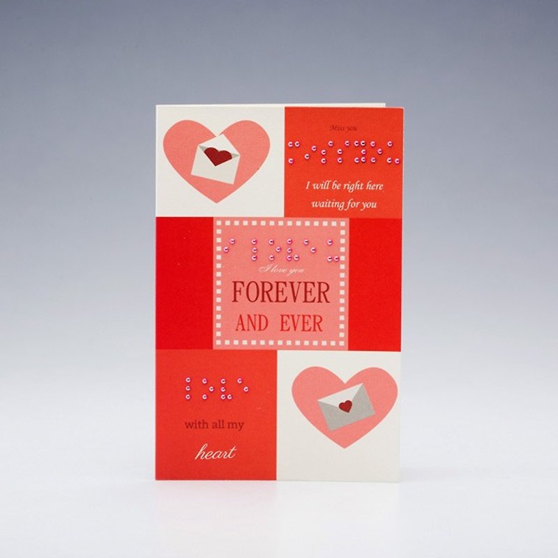 【GFSD】Rhinestone Boutique-Handmade Braille Card-I LOVE YOU - Cards & Postcards - Paper 