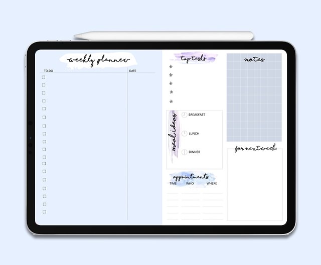 iPad 電子手帳/ e-Planner / 藍色電子模板/ Goodnotes電子模板- 設計館 
