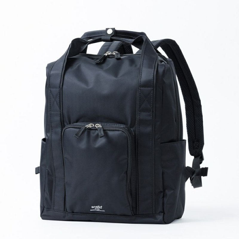 anello CUBE Water-repellent Surface A4 Size Backpack School Bag ATH3383 (Black) - กระเป๋าเป้สะพายหลัง - เส้นใยสังเคราะห์ สีดำ