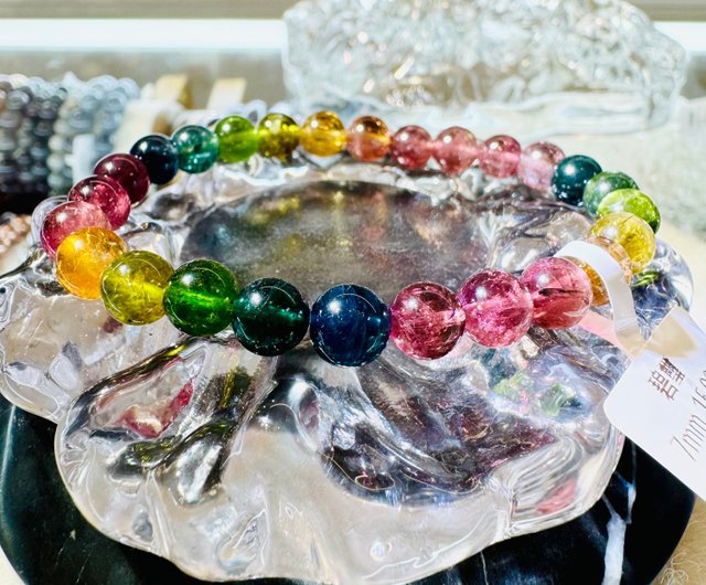 Multi Color Tourmaline Sterling Silver Bracelet, shop 7”-8”, Pink, Green, Yellow, Red Tourmaline, FREE SHIPPING
