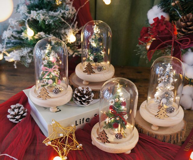 ミニ永遠のクリスマスツリー LED ガラスカバー S/ナイトライト