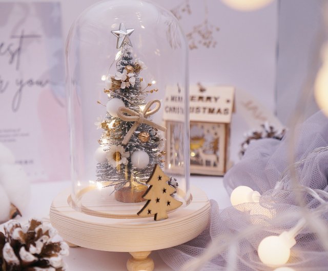 ミニ永遠のクリスマスツリー LED ガラスカバー S/ナイトライト