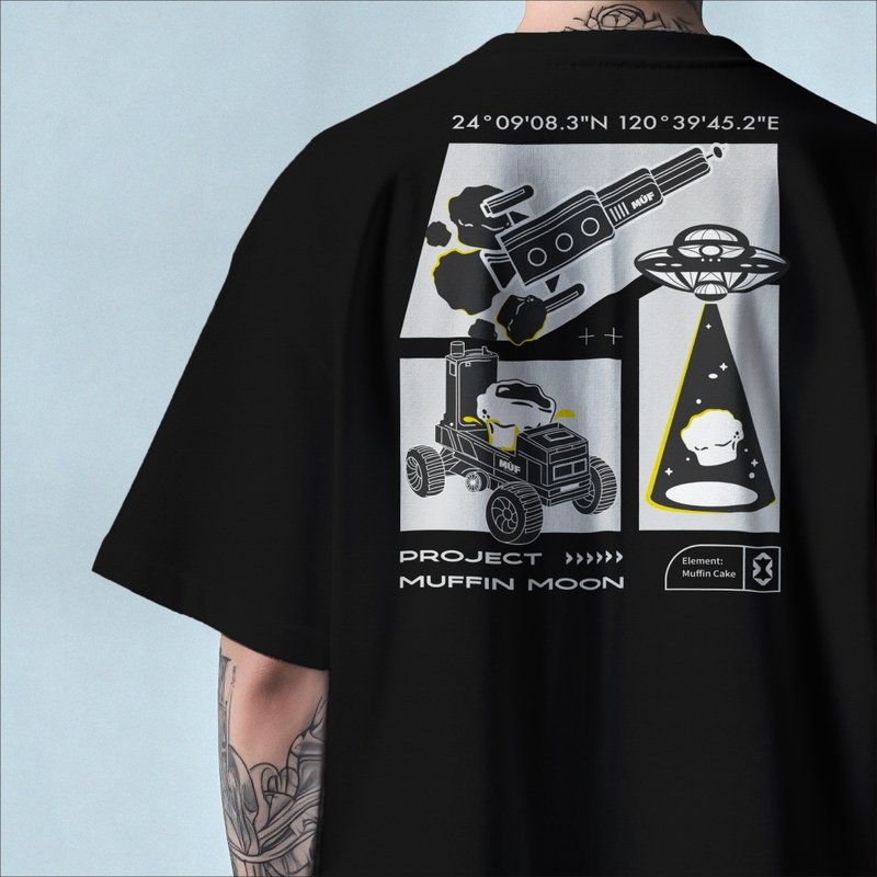 【預購】Muffin Carrier-21 TEE - 男 T 恤 - 棉．麻 黑色