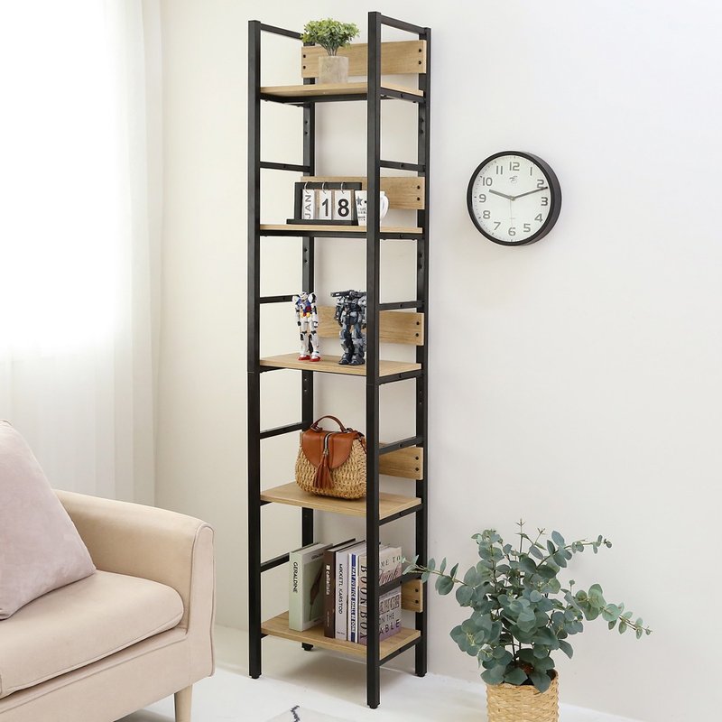 [Wei Man] 40 cm wide five-layer storage display rack storage rack storage rack - ชั้นวาง/ตะกร้า - วัสดุอื่นๆ สีนำ้ตาล