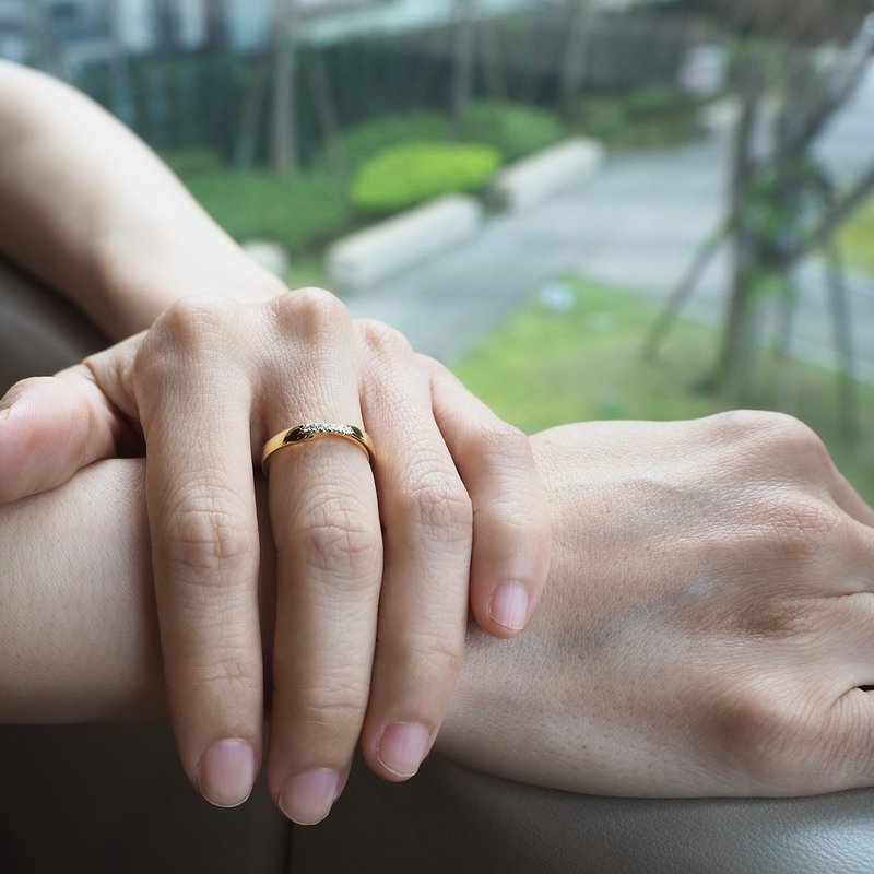 turning b ring k_轉折b戒指k K金 對戒 婚戒 求婚戒 訂婚戒 訂製 - 戒指 - 貴金屬 金色