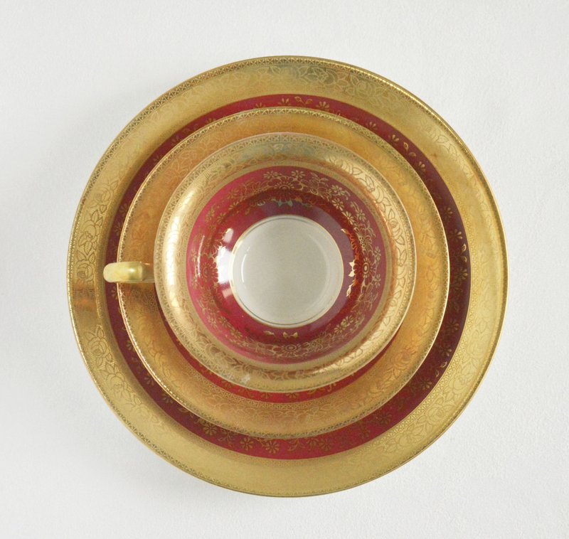 德國古董下午茶杯盤組D - 茶壺/茶杯/茶具 - 瓷 紅色