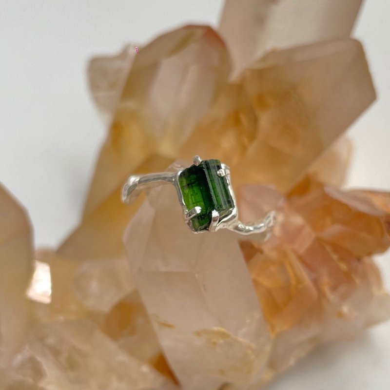 [Original crystal ring] Sterling silver tourmaline ring - แหวนทั่วไป - เงินแท้ สีเงิน