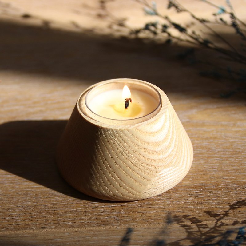 Muhe scented candle holder (contains natural essential oil mosquito repellent candle) - Fragrances - Wood Brown
