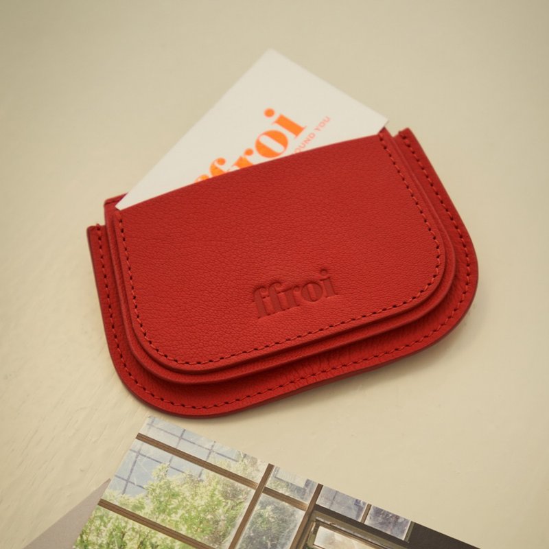 pastry_red / card holder / wallet / 6 color - 皮夾/長短夾/錢包 - 真皮 紅色