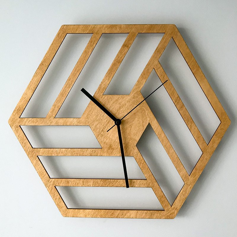 Minimalist wooden wall clock - 時鐘/鬧鐘 - 木頭 咖啡色