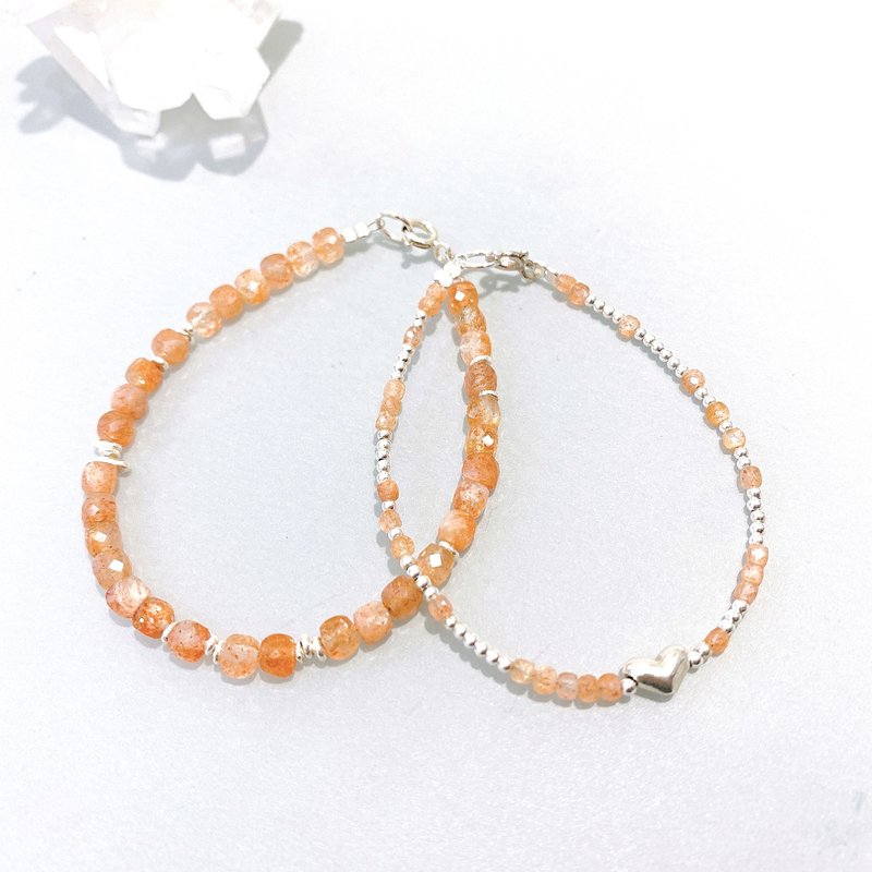 Ops Sunstone silver bracelet - 金太陽石/金草莓晶/純銀/手鍊 - 手鍊/手環 - 銀 金色