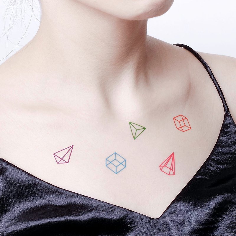 刺青紋身貼紙 / 幾何公式 Surprise Tattoos - 紋身貼紙 - 紙 多色