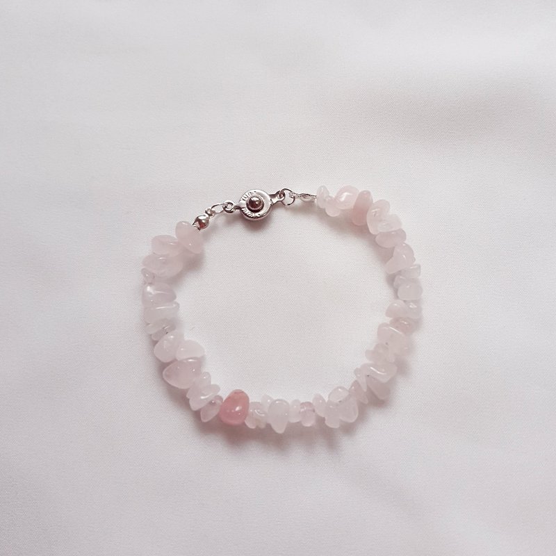 pink rose quartz Stone - 手鍊/手環 - 石頭 粉紅色