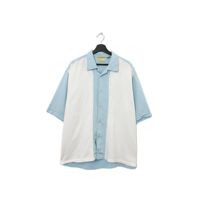 Back to Green-古巴短袖襯衫 天藍色系 cs-15// vintage shirt - 男襯衫/休閒襯衫 - 棉．麻 