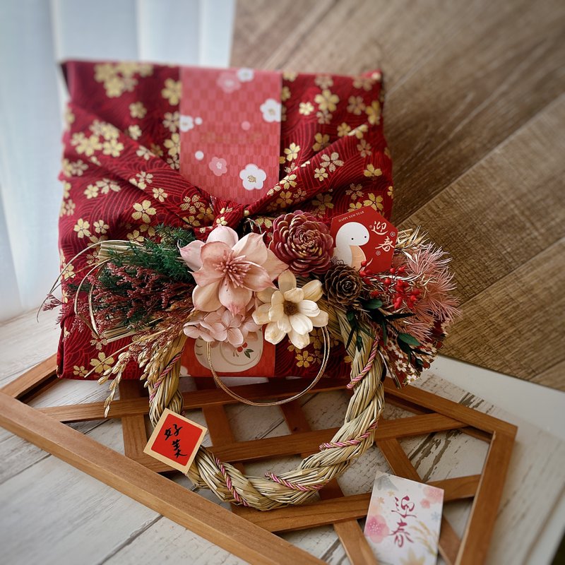 【𝟐𝟎𝟐𝟓Good Luck Notes with Rope】Golden Snake Welcomes Spring Good Luck Circle Pink Limited Edition - Dried Flowers & Bouquets - Plants & Flowers Pink