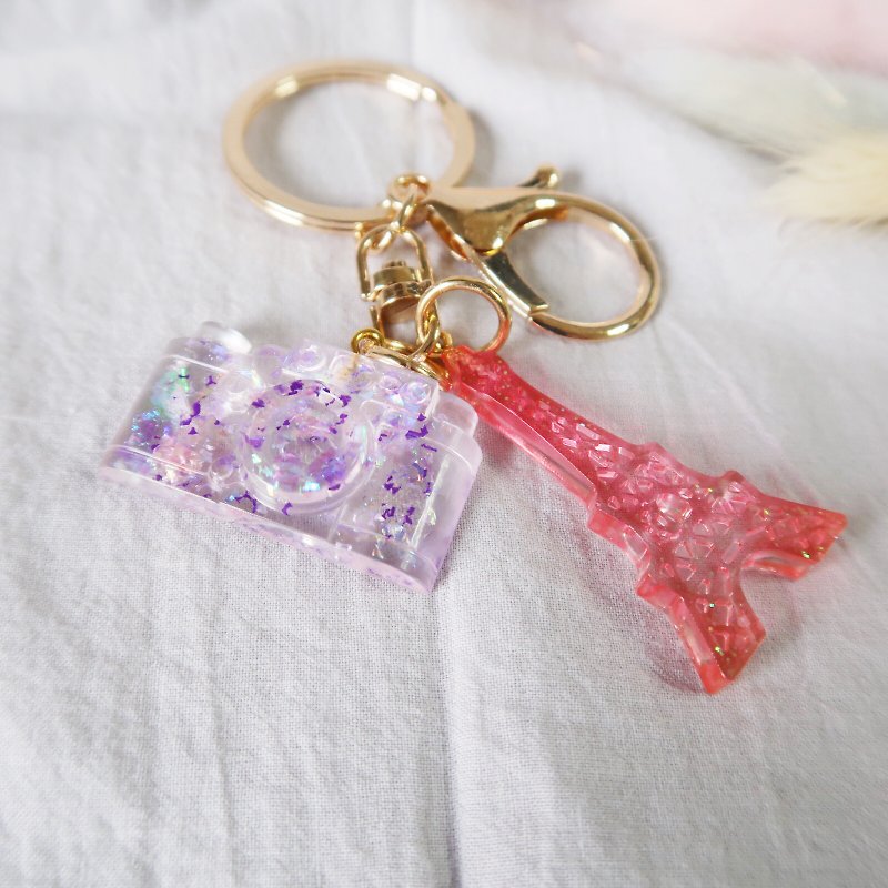 Hand made dreamy camera tower fairy tale charm key ring - Charms - Resin 