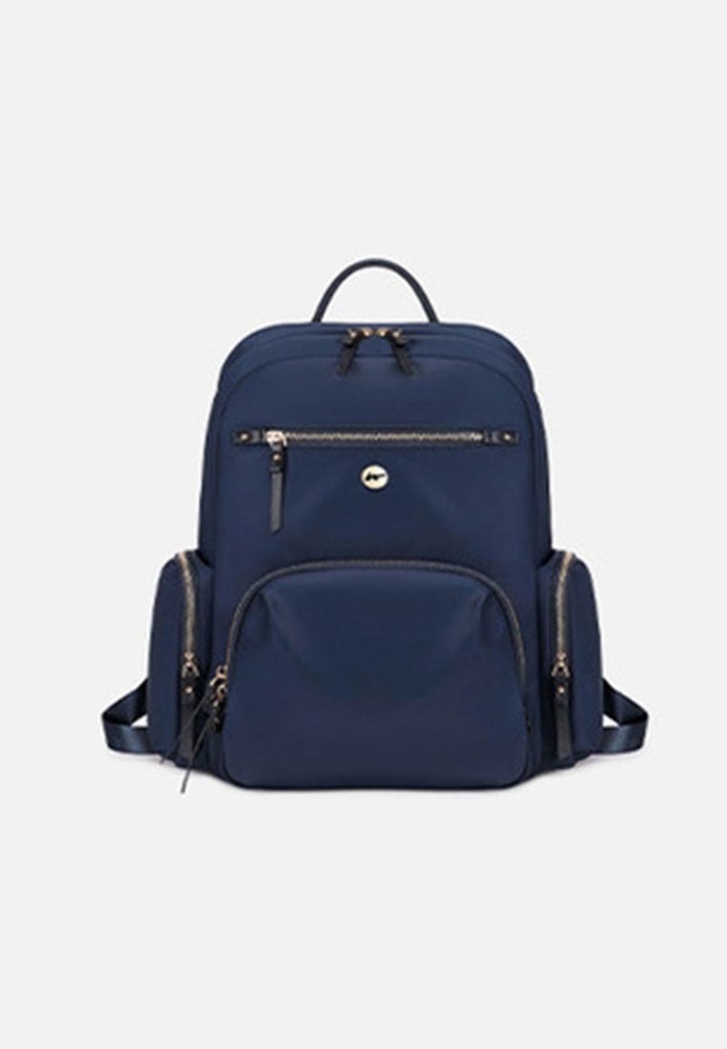 Women Travel Business Backpack A6109 Navy - กระเป๋าเป้สะพายหลัง - วัสดุอีโค สีน้ำเงิน