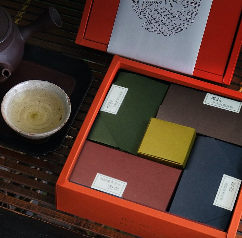 Tea Gift Box | Jingchun·Qin'an·Qiuyan·Mingxue·Qinglan - Tea - Fresh Ingredients Red