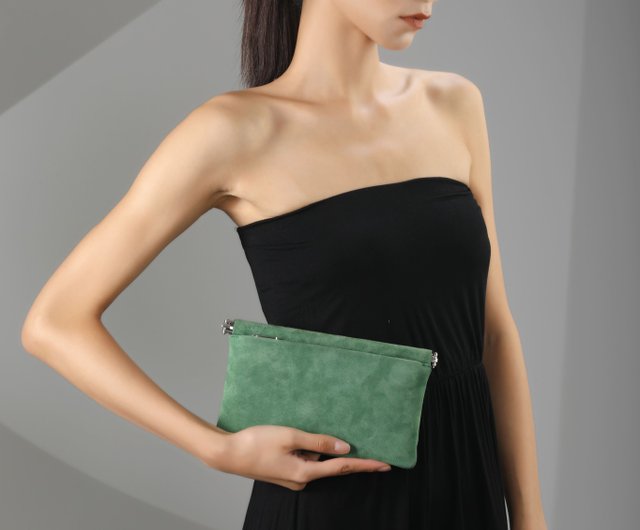 Olive green clutch online bag