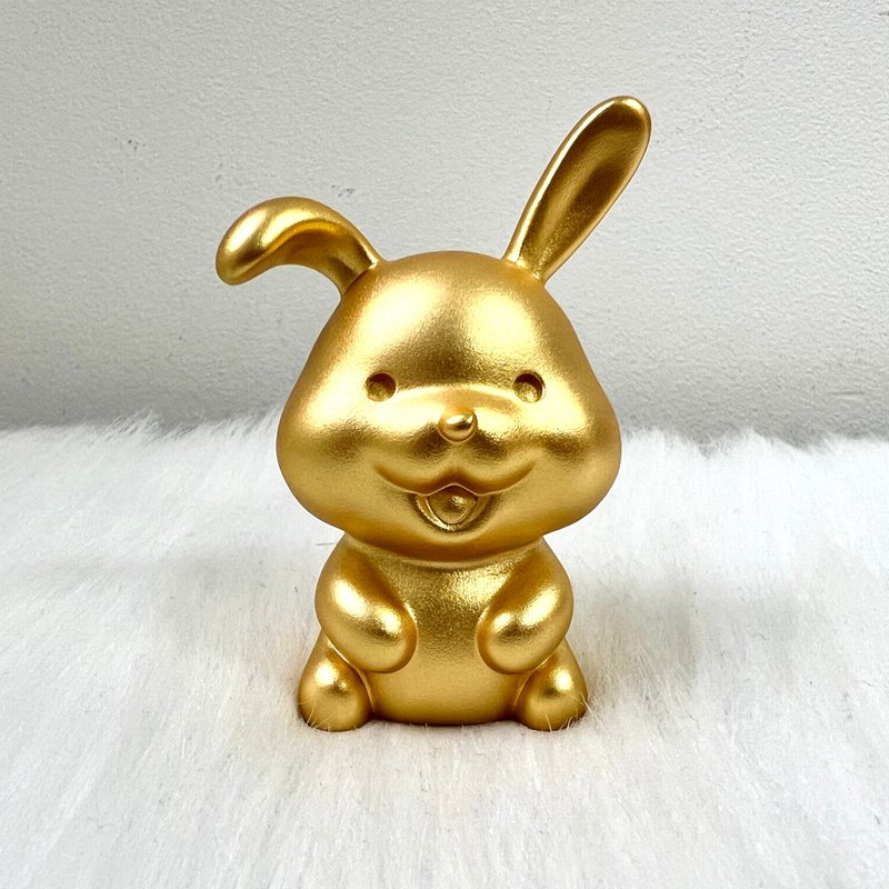 Twelve Zodiac Bronze Gold-plated Ornaments - Rabbit | Feng Shui Ornaments | Qimen Ornaments | Good Luck - Items for Display - Copper & Brass Gold