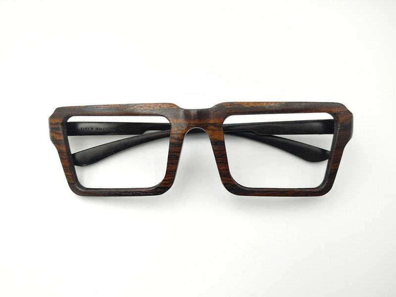 精緻手工木製眼鏡 原木眼鏡 台灣手工製造/贈送檜木手機平板架 - 眼鏡/眼鏡框 - 木頭 咖啡色