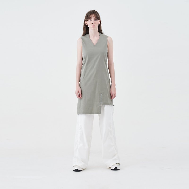 Cap-cut dress (clearly defective products) - One Piece Dresses - Cotton & Hemp Green